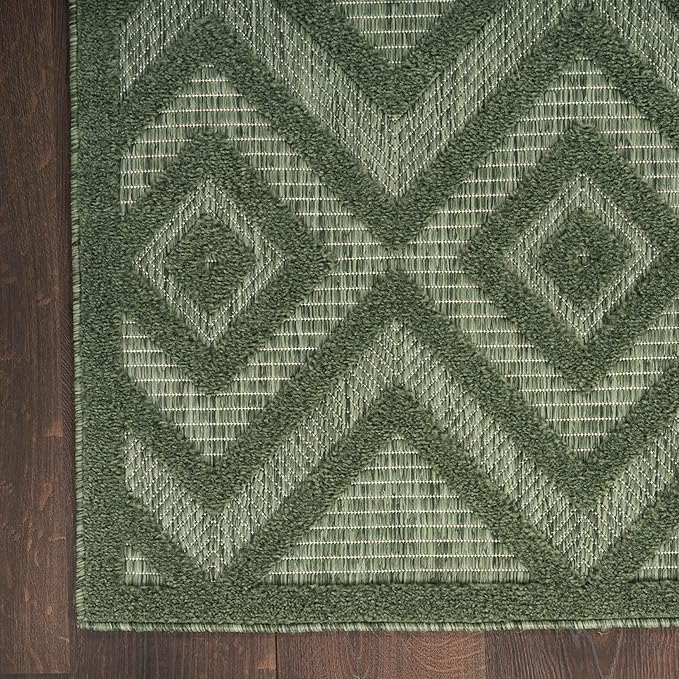 Nourison Home Versatile Green 8' x 10' Area Rug - Easy Clean, Non Shedding, Bed Room, Living Room, Dining Room, Kitchen (8' x 10')