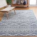 SAFAVIEH Tulum Collection Area Rug - 3' Square, Ivory & Navy, Moroccan Boho Tribal Design, Non-Shedding & Easy to Clean, Ideal for Entryway, Foyer, Accent Space, Bedroom (TUL272D)
