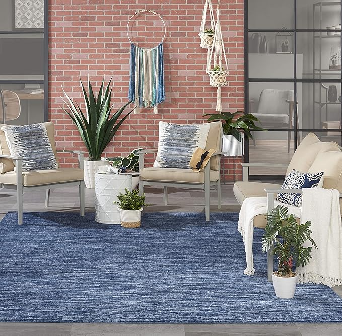 Nourison Home Nourison Essentials Navy Blue 7' x 10' Area Rug - Easy Clean, Non Shedding, Bed Room, Living Room, Dining Room, Kitchen (7' x 10')