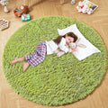 Andency Grass Green Round Area Rug for Bedroom, Soft Shag Circle Rug 6x6 for Room, Fluffy Faux Fur Carpet for Home Decor, Circular Fuzzy Plush Rug for Living Room, Playroom