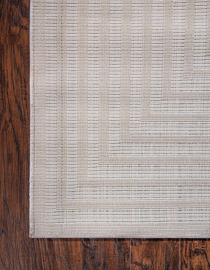Unique Loom Sabrina Soto Outdoor Collection Geometric, Modern, Vibrant, Carved Area Rug (4' 0 x 6' 0 Rectangular, Beige)