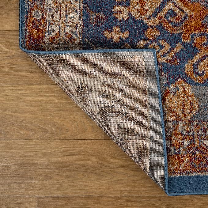 LUXE WEAVERS Moroccan Floral Blue 8x10 Area Rug for Living Room