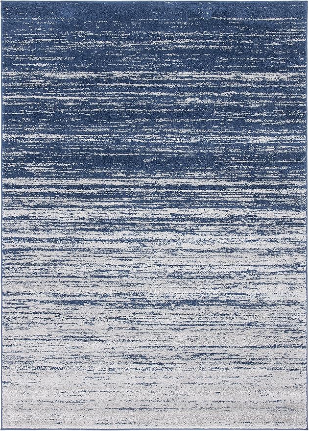 SAFAVIEH Area Rug 6x8 - Adirondack Collection - Navy & Grey, Modern Ombre Design, Non Shedding & Easy to Clean, Ideal for Living Room, Bedroom, Office, Dining Space (ADR113E)