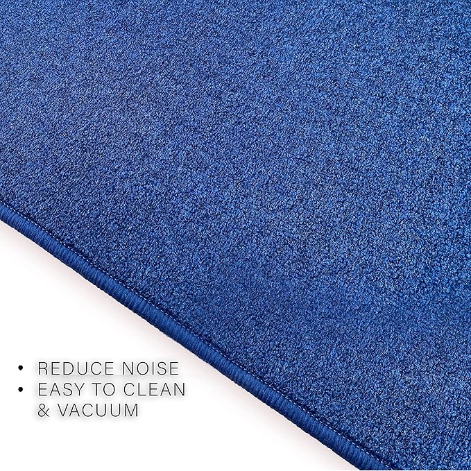 Custom Made Runner Rug Low Pile with Rubber Backing for Kitchen Foyer Hallway Entry Choose Your Length Size 26 Inch Wide Solid and Plain Dark Blue Color (47 feet x 26 inch)