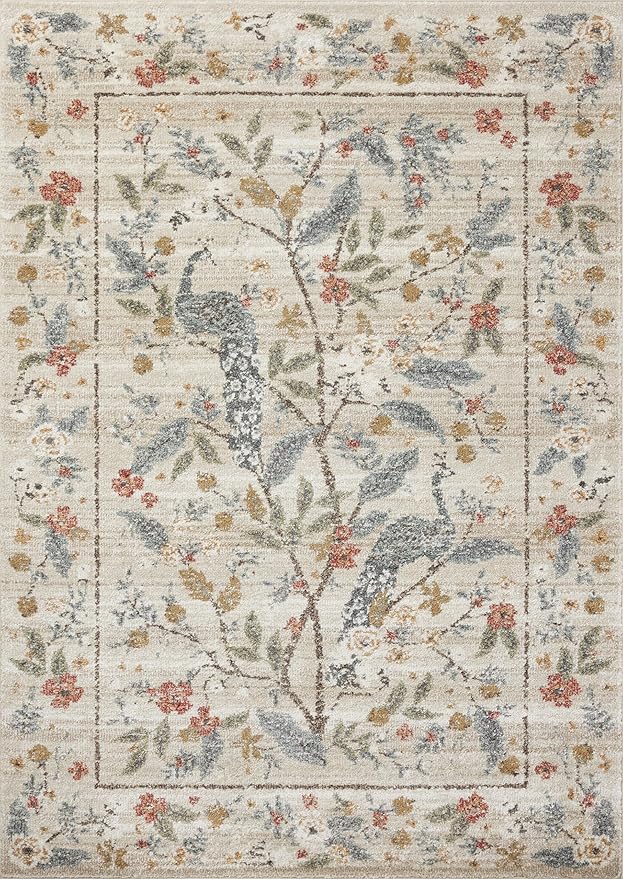 Loloi Rifle Paper Co. Laurel Collection LAU-05 Ivory 2'-8" x 10' Runner Rug
