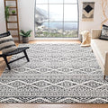 SAFAVIEH Area Rug 10x13 - Tulum Collection - Large - Ivory & Black, Moroccan Boho Tribal Design, Non-Shedding & Easy to Clean, Ideal for Living Room, Bedroom, Dining Space (TUL272B)