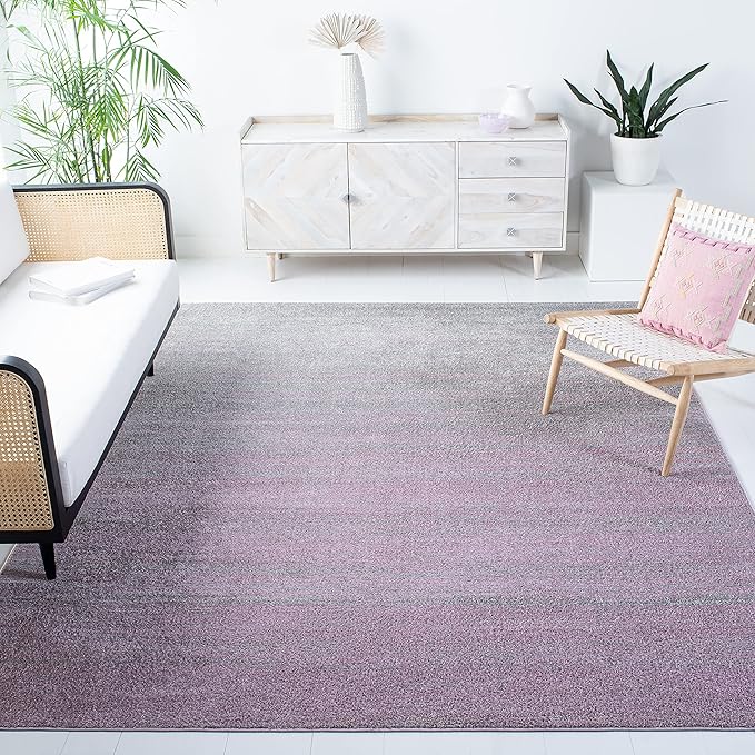 SAFAVIEH Adirondack Collection Area Rug - 6'7" Square, Purple & Green, Modern Ombre Design, Non Shedding & Easy to Clean, Ideal for Living Room, Bedroom, Office, Dining Space (ADR113V)