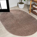 JONATHAN Y Haze Solid Low-Pile Brown 3x5 Oval Indoor Area Rug, Coastal,Bohemian,Minimalist,Classic, Easy-Cleaning for Living Room,Bedroom,Kitchen,Pet Friendly,Non-Shedding (SEU100J-3OV)