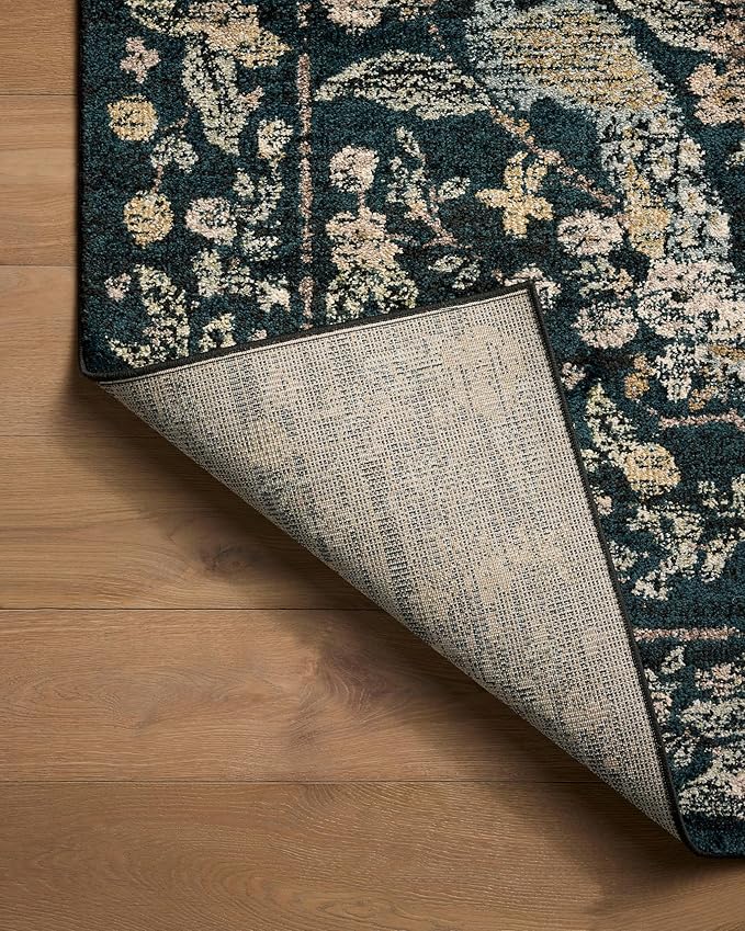 Loloi Rifle Paper Co. Laurel Collection LAU-05 Navy/Multi 5'-3" x 7'-8" Area Rug