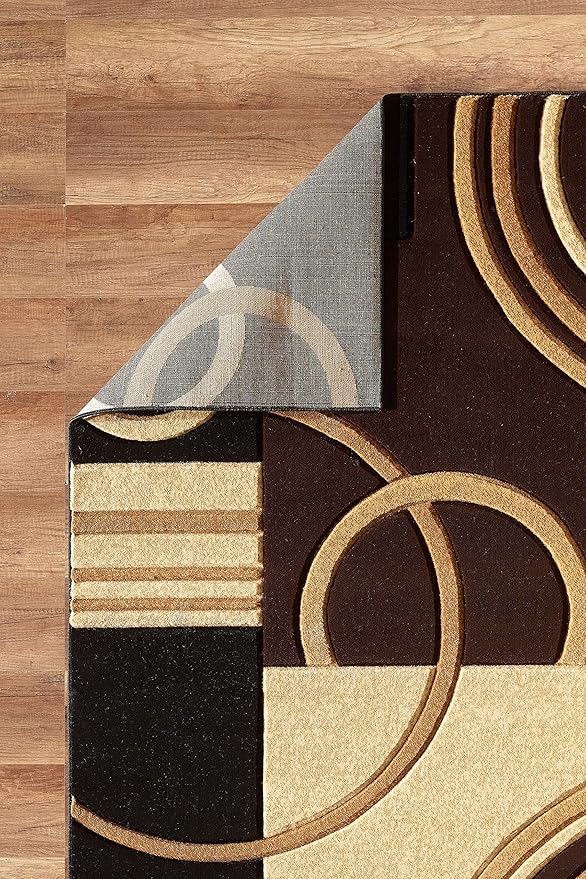 GLORY RUGS Area Rug 2x3 Door Mat Brown Geometric Soft Floor Carpet with Premium Fluffy Texture for Indoor Living Dining Room and Bedroom Area