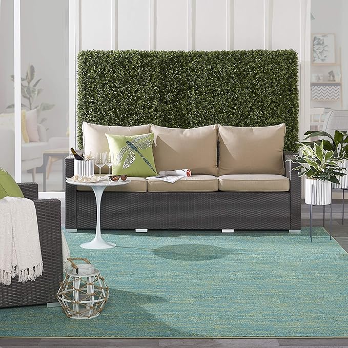 Nourison Home Nourison Essentials Blue Green 7' x 10' Area Rug - Easy Clean, Non Shedding, Bed Room, Living Room, Dining Room, Kitchen (7' x 10')