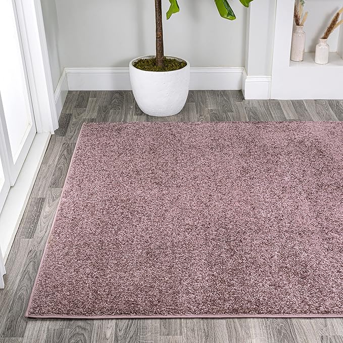 Eyely UES100R-15 Supersoft Haze Solid Low-Pile Indoor Area Rug, Coastal, Bohemian, Minimalist, Classic, Casual for Bedroom,Kitchen,Living Room,Non Shedding,Easy-Washing, Purple, 12 X 15