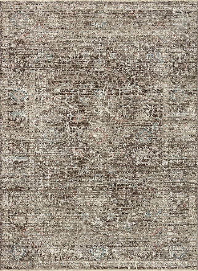 Loloi Magnolia Home by Joanna Gaines Millie Collection MIE-03 Charcoal/Dove 9'-6" x 13'-1", .25" Pile Height, Area Rug
