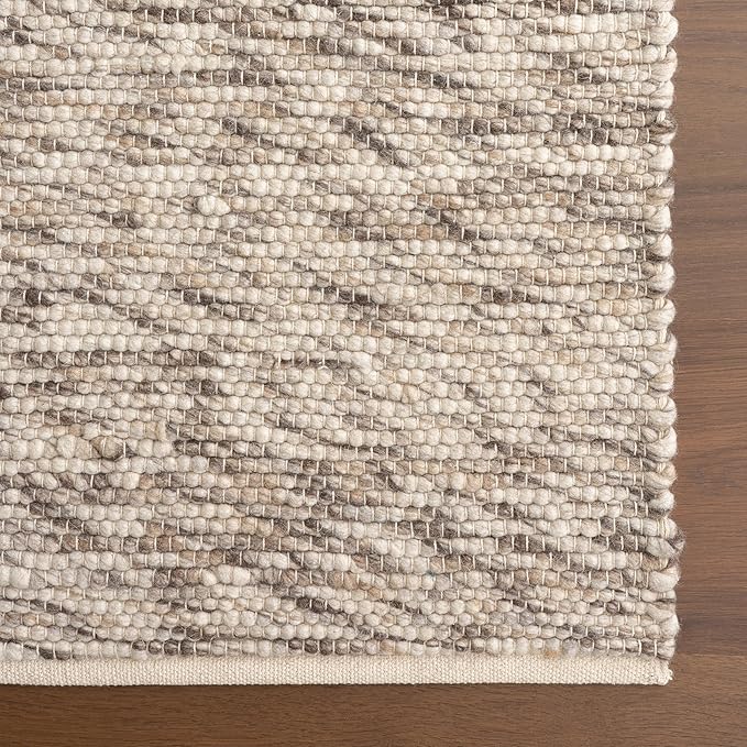 Rugs USA Marilyn Charcoal/Ivory, 2'6" x 8', Hand Woven, Marled, Wool, Soft and Cozy, High Traffic, Stain Resistant, Easy Clean, Durable Runner for Bedroom, Living Room, Dining, Den, Foyer