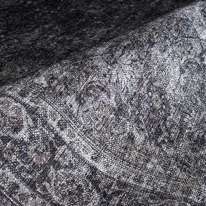 Fame Rugs Turkish Rug. Washable Vintage Oriental Antique Inspired Traditional Doormat Small Modern Area Rugs Luxury Entryway Entry Bedroom Bathroom Kitchen (396NN, 2'5 x 9'8)