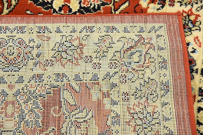 Unique Loom Sialk Hill Collection Area Rug - Washington (2' 7" x 10' Runner Terracotta/Cream)