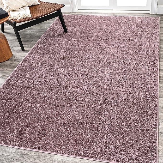 JONATHAN Y Haze Solid Low-Pile Light Purple Indoor Area Rug 3x5, Coastal,Bohemian,Minimalist,Classic, Easy-Cleaning for Living Room,Bedroom,Kitchen,Pet Friendly,Non-Shedding (SEU100R-3)