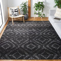 SAFAVIEH Area Rug 8x10 - Adirondack Collection - Large - Dark Grey & Grey, Geometric Trellis Pattern, Non-Shedding & Easy Cleaning, Ideal for Living Room, Bedroom, Office, Dining Space (ADR131F)