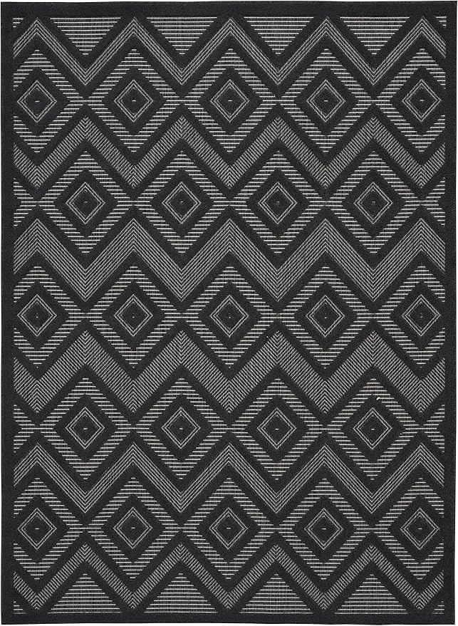 Nourison Home Versatile Charcoal Black 4' x 6' Area Rug - Easy Clean, Non Shedding, Bed Room, Living Room, Dining Room, Kitchen (4' x 6')