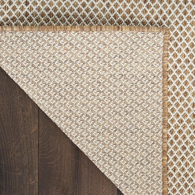 Nourison Home Courtyard Jute Ivory 2' x 6' Area Rug - Easy Clean, Non Shedding, Bed Room, Living Room, Dining Room, Kitchen (6' Runner)