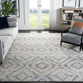 SAFAVIEH Adirondack Collection Area Rug - 12' Square, Light Grey & Grey, Modern Diamond Distressed Design, Non-Shedding & Easy Care, Ideal for High Traffic Areas in Living Room, Bedroom (ADR131C)