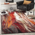 SAFAVIEH Glacier Collection Area Rug - 5'3" x 7'6", Red & Multi, Modern Abstract Design, Non-Shedding & Easy Care, Ideal for High Traffic Areas in Living Room, Bedroom (GLA126A)