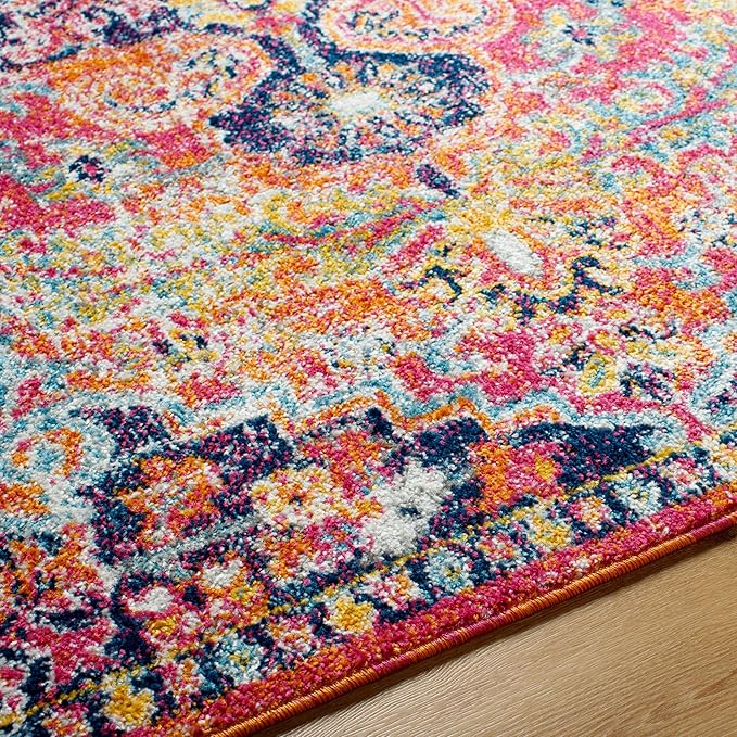 Livabliss Odelia Vintage Bohemian Area Rug,5'3" x 7'3",Pink/Orange