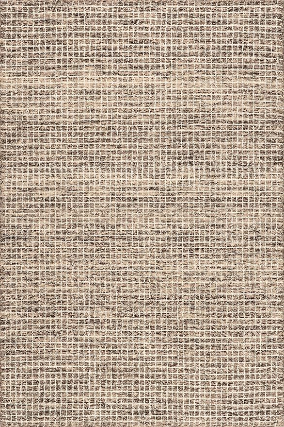 Rugs USA Melrose Brown/Ivory, 7'6" x 9'6", Handmade, Wool & Cotton, Soft and Cozy, High Traffic, Stain Resistant, Easy Clean, Durable Area Rug for Bedroom, Living Room, Dining Space, Den, Entryway