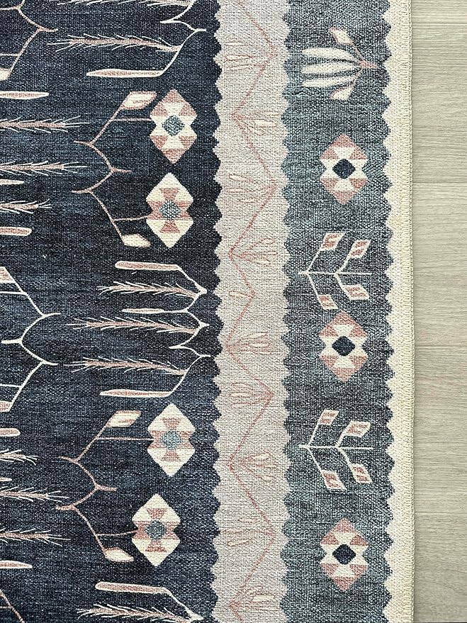 Fame Living Faded Oushak Rug, Turkish Vintage Floral Pastel Large Oversized Area Rugs for Living Room Dining Bedroom Kitchen Bathroom Nursery (862CN, 2'5 x 9'8)