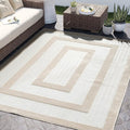 Abani Area Rugs - Modern Minimalist Pattern - Cream Rug for Living Room, Bedroom, Dining Room - Indoor/Outdoor - Easy to Clean - Non-Shedding - 6' x 9"
