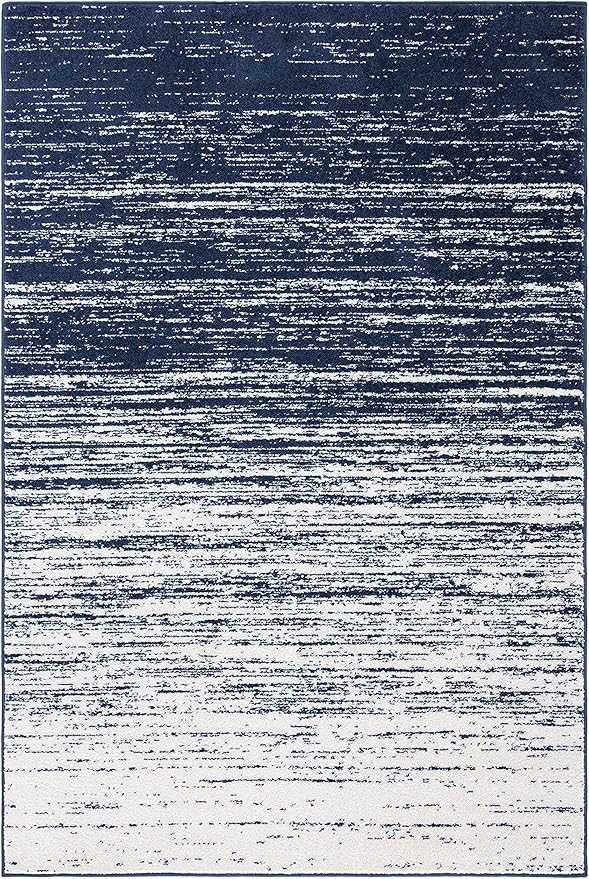 SAFAVIEH Area Rug 3x5 - Adirondack Collection - Navy & Ivory, Modern Ombre Design, Non Shedding & Easy to Clean, Ideal for Living Room, Bedroom, Office, Dining Space (ADR113N)