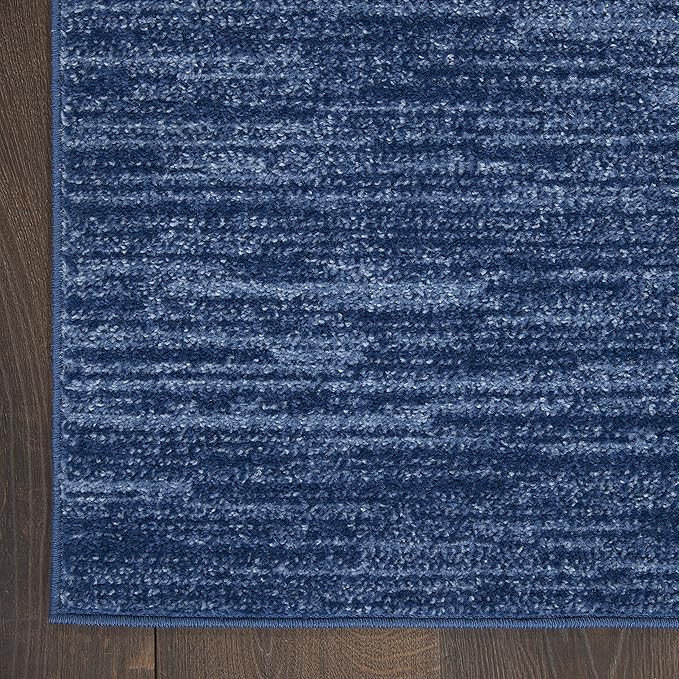 Nourison Home Nourison Essentials Navy Blue 2'2" x 7'6" Area Rug - Easy Clean, Non Shedding, Bed Room, Living Room, Dining Room, Kitchen (8' Runner)