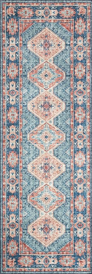 Loloi Skye Collection SKY-03 Turquoise/Terracotta 2'-6" x 12'-0" Runner Rug