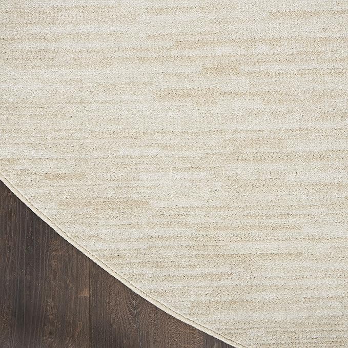 Nourison Home Nourison Essentials Ivory Beige 6' x Round Area Rug - Easy Clean, Non Shedding, Bed Room, Living Room, Dining Room, Kitchen (6' x Round)