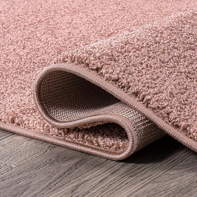 JONATHAN Y Haze Solid Low-Pile Pink Indoor Area Rug 4x6, Coastal,Bohemian,Minimalist,Classic, Easy-Cleaning for Living Room,Bedroom,Kitchen,Pet Friendly,Non-Shedding (SEU100P-4)