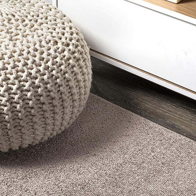 JONATHAN Y Haze Solid Low-Pile Brown 8' Round Indoor Area Rug, Coastal,Bohemian,Minimalist,Classic, Easy-Cleaning for Living Room,Bedroom,Kitchen,Pet Friendly,Non-Shedding (SEU100J-8R)