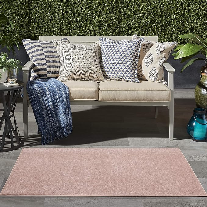 Nourison Home Nourison Essentials Pink 3' x 5' Area Rug - Easy Clean, Non Shedding, Bed Room, Living Room, Dining Room, Kitchen (3' x 5')