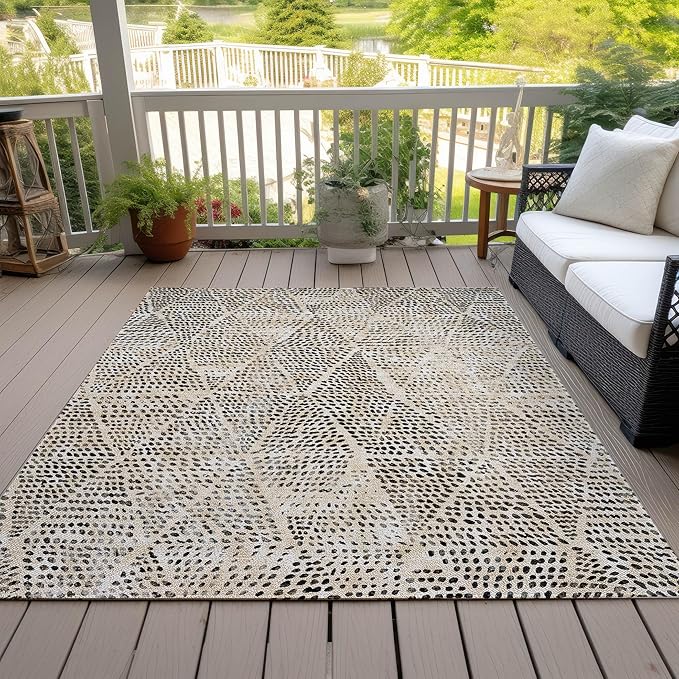 Addison Rugs Chantille ACN591 Beige 2'6" x 3'10" Indoor Outdoor Area Rug, Easy Clean, Machine Washable, Non Shedding, Bedroom, Living Room, Dining Room, Kitchen, Patio Rug
