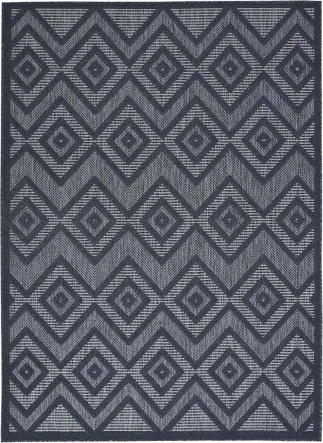 Nourison Home Versatile Navy Blue 5' x 7' Area Rug - Easy Clean, Non Shedding, Bed Room, Living Room, Dining Room, Kitchen (5' x 7')