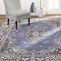 Home Dynamix Premium Sakarya Traditional Medallion Border Area Rug, Country Blue, 21"x35" Rectangle