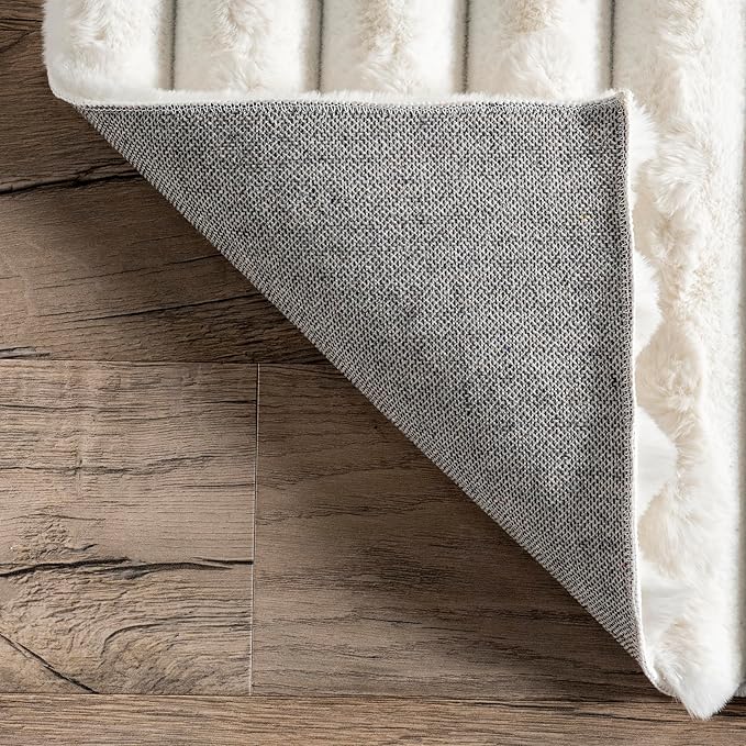 Nuloom SuperiorWash Collection Kai Off-White, 7'6" x 9'6", Fluffy and Cozy, High Traffic, Stain Resistant, Easy Clean, Durable Washable Area Rug for Bedroom, Living Room, Dining, Den, Foyer, Entryway