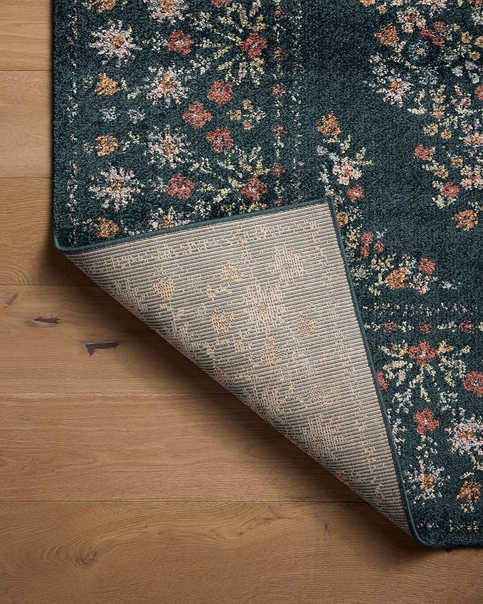 Loloi Rifle Paper Co. Laurel Collection LAU-02 Navy 5'-3" x 7'-8" Area Rug