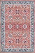 Dripex Vintage Washable Area Rug - 4x6 Distressed Rugs for Living Room Bedroom Oriental Medallion Floral Print Carpet Low-Pile Indoor Soft Non-Slip Accent Rug Farmhouse Office Home Decor