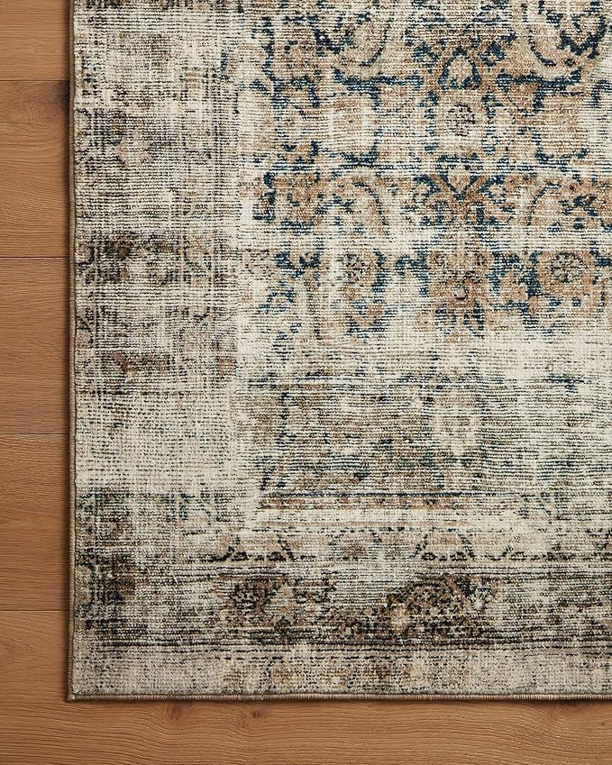 Loloi Amber Lewis Morgan Collection MOG-02 Navy/Sand 5'-0" x 7'-0" 38" Thick Area Rug feat. CloudPile, Neutral, Room Décor, Vintage Inspired, Livingroom, Bedroom, Dining Area