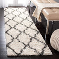 SAFAVIEH Dallas Shag Collection Accent Rug - 2'3" x 4', Ivory & Dark Grey, Trellis, Non-Shedding & Easy Care, 1.5-inch Thick Ideal for High Traffic Areas in Foyer, Living Room, Bedroom (SGD257H)