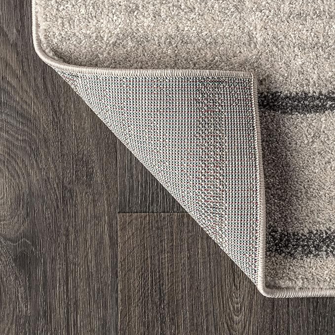 JONATHAN Y Williamsburg Minimalist Stripe Cream/Gray Indoor Area Rug, 8x10, Contemporary, Modern, Easy-Cleaning for Living Room, Bedroom, Kitchen, Pet Friendly, Non-Shedding (MOH201A-8)
