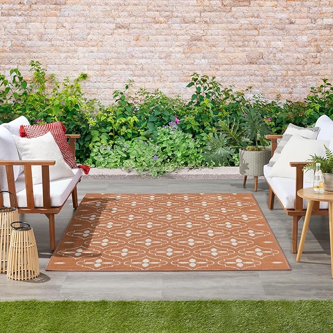 Nourison Home Nourison Essentials Copper 4' x 6' Area Rug - Easy Clean, Non Shedding, Bed Room, Living Room, Dining Room, Kitchen (4' x 6')