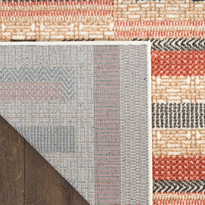 Nourison Home Nordic Multicolor 5' x 7' Area Rug - Easy Clean, Non Shedding, Bed Room, Living Room, Dining Room, Kitchen (5' x 7')