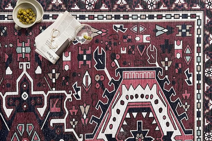 Fame Living Washable Area Rug. Modern Farmhouse. Vintage. Turkish. Bohemian. Distressed. Oriental. Traditional. Rugs for Living Room. Dining. Bedroom. Office. Entryway. Foyer. (851RR, 2'5" x 13')