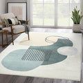 Abani Deco Area Rug -Cream/Green Minimalist Design -7'9" x 10'2"(8'x10') - Easy to Clean - Durable for Kids and Pets - Non-Shedding - Medium Pile - Soft Feel - for Living Room, Bedroom & Office